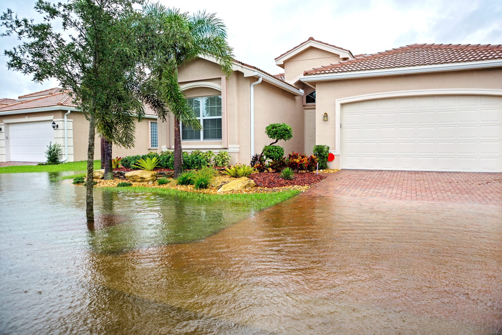 Water damage inside a Houston home